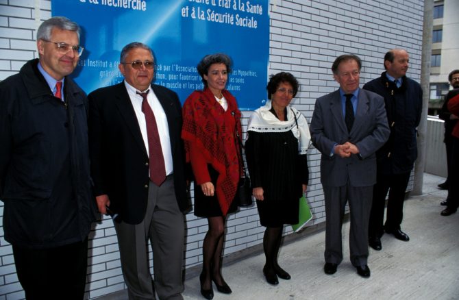 Inauguration le 29 avril 1997, en compagnie de François D'Aubert, Bernard Barataud, Claudie Haigneré, Ketty Schwartz, Michel Fardeau et Jacques Toubon