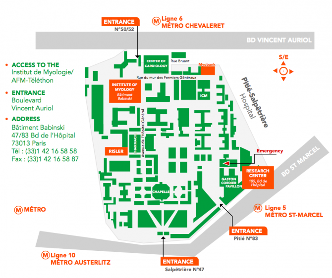 Institute of Myology access map