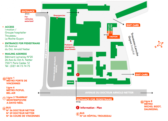 I-Motion access map, Trousseau Hospital